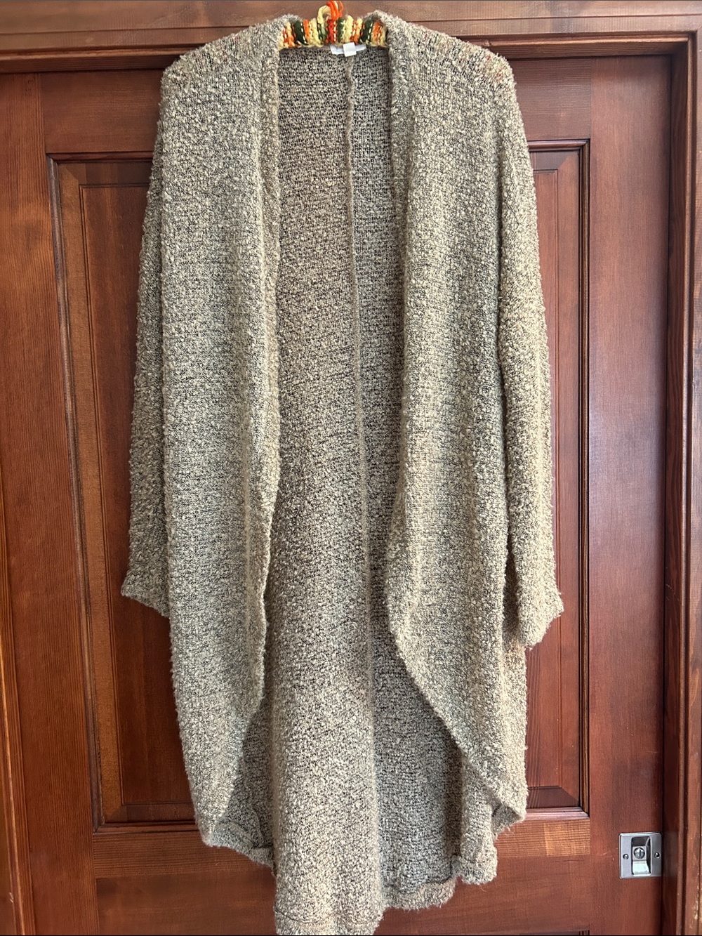 silence + noise Taupe Bouclé Open-Front Cardigan